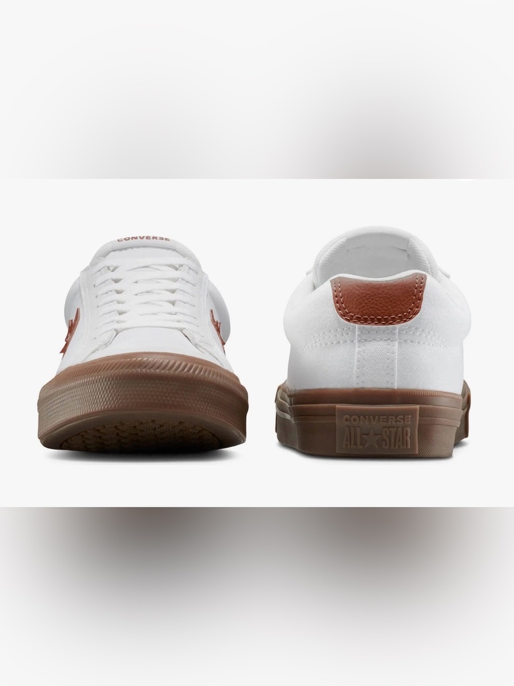 Converse White Low-Top Sneakers with Brown Accents - Picture 4 of 5